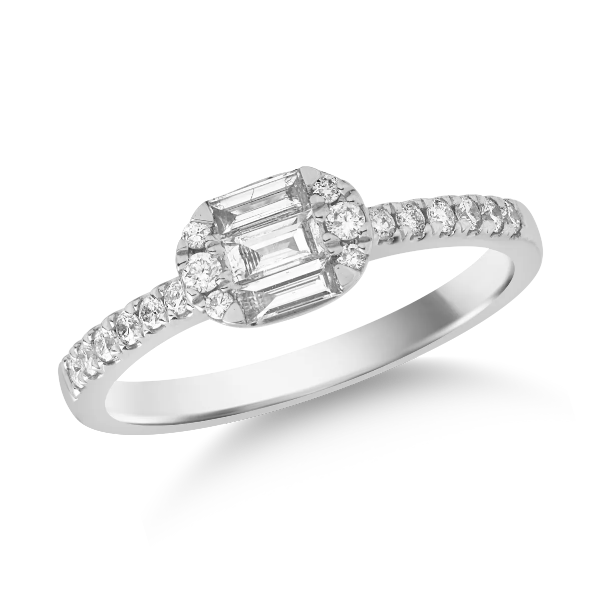 Inel din aur alb de 18K cu diamante de 0.4ct
