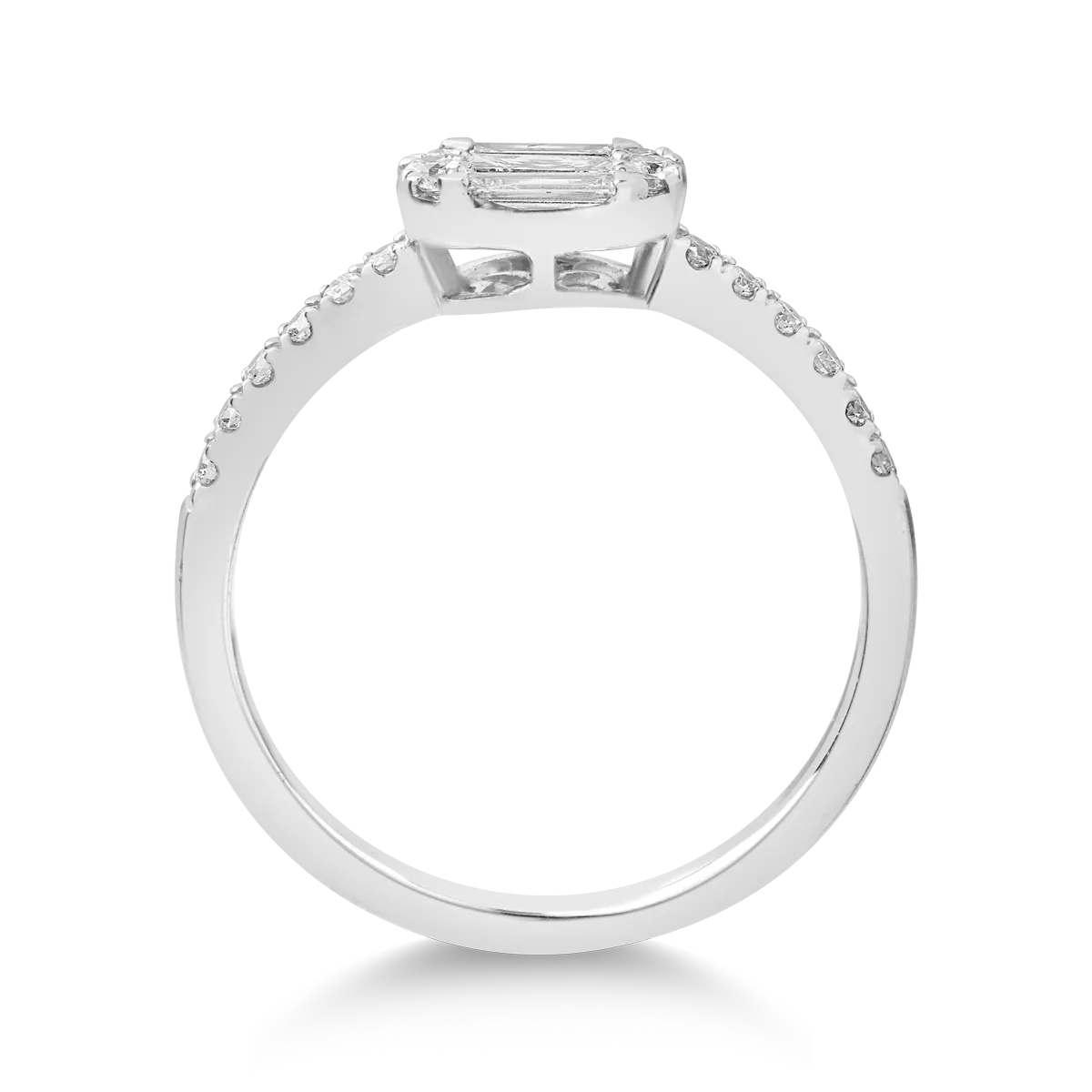 Inel din aur alb de 18K cu diamante de 0.4ct