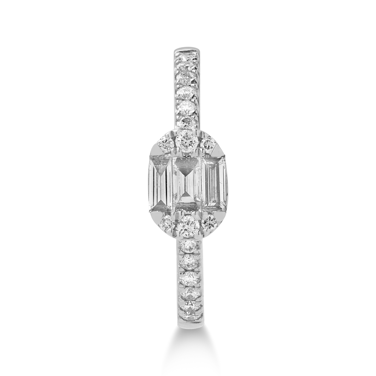 Inel din aur alb de 18K cu diamante de 0.4ct