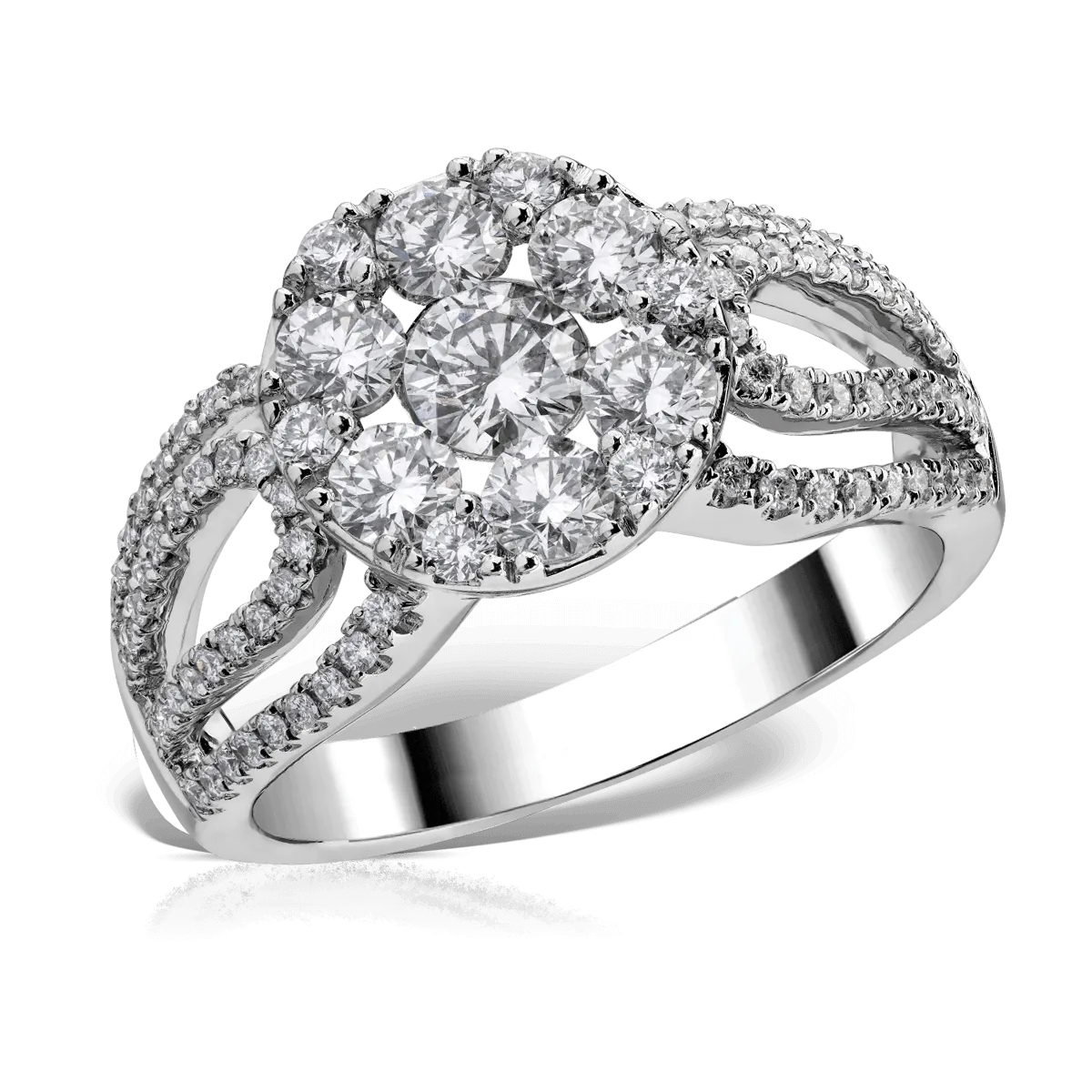 Pierścionek z 18K białego złota z 1.4ct diamentami-106543