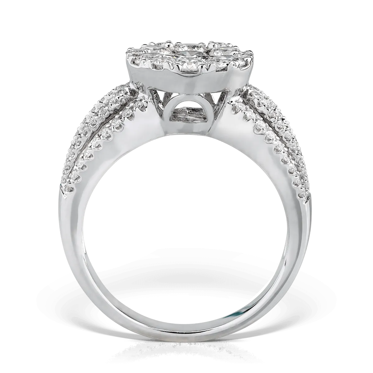 Pierścionek z 18K białego złota z 1.4ct diamentami