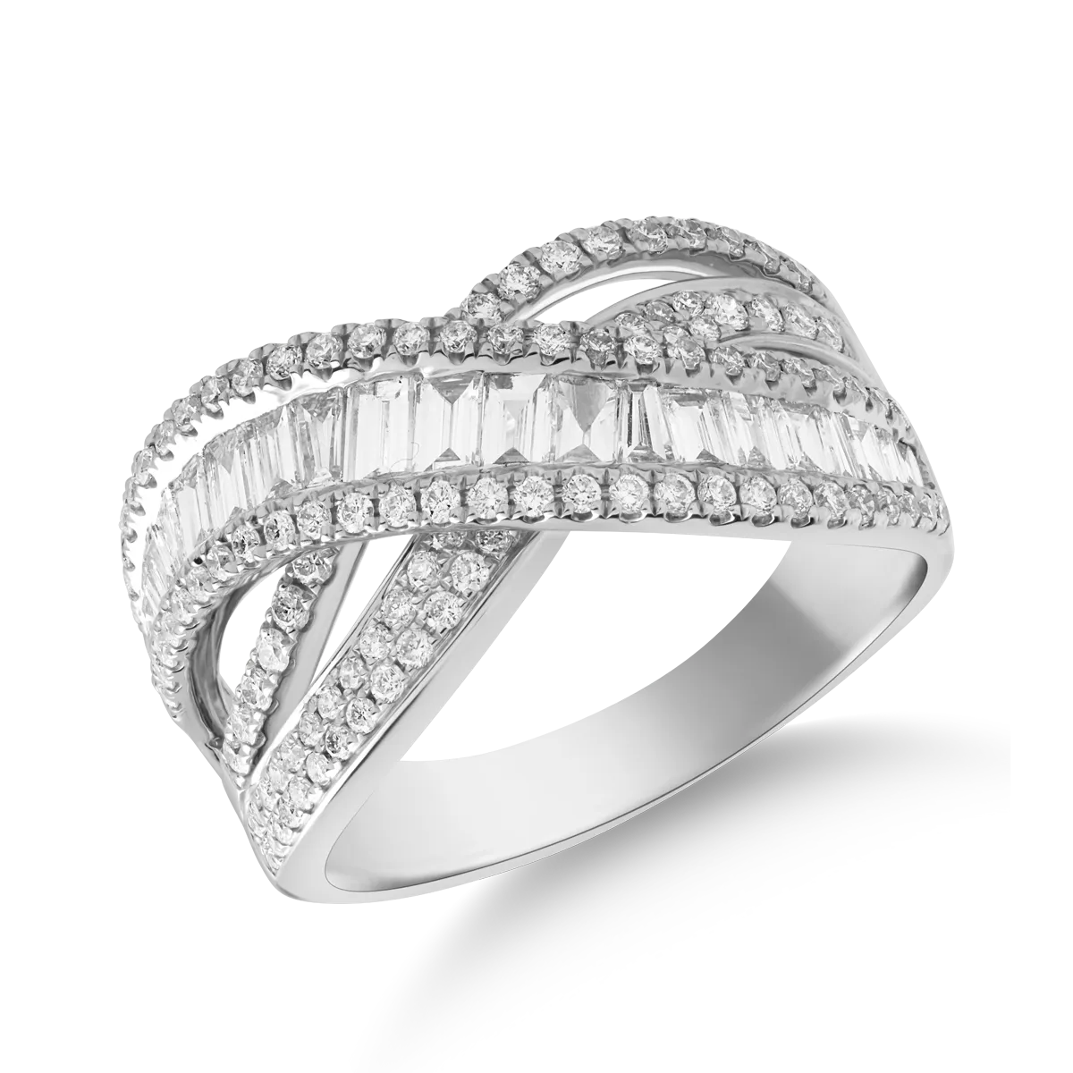 18K white gold ring with 1.26ct diamonds