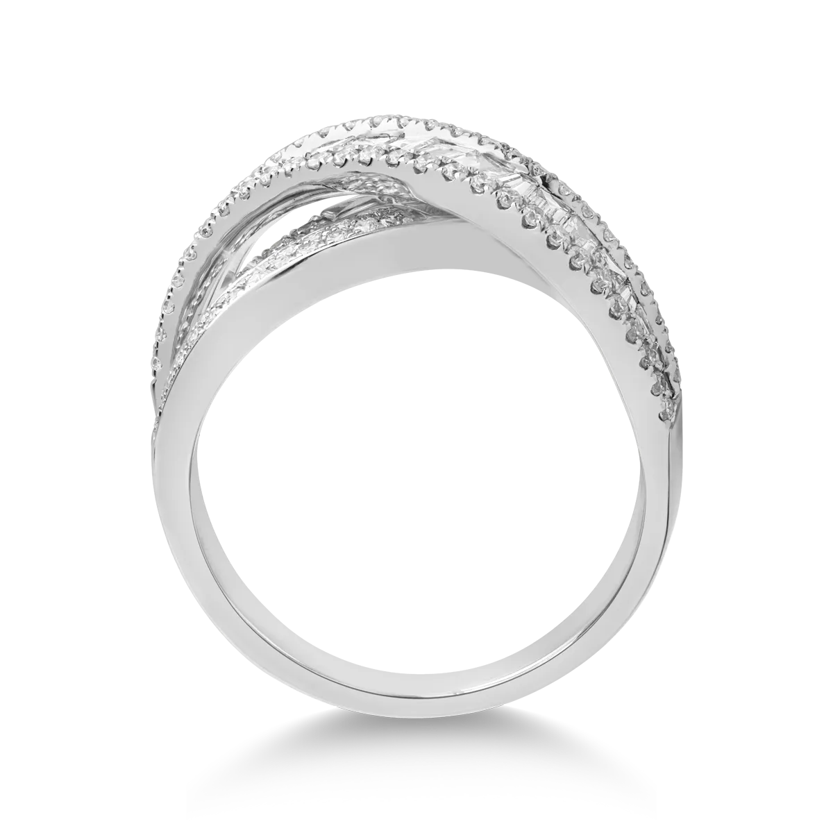 Inel din aur alb de 18K cu diamante de 1.26ct