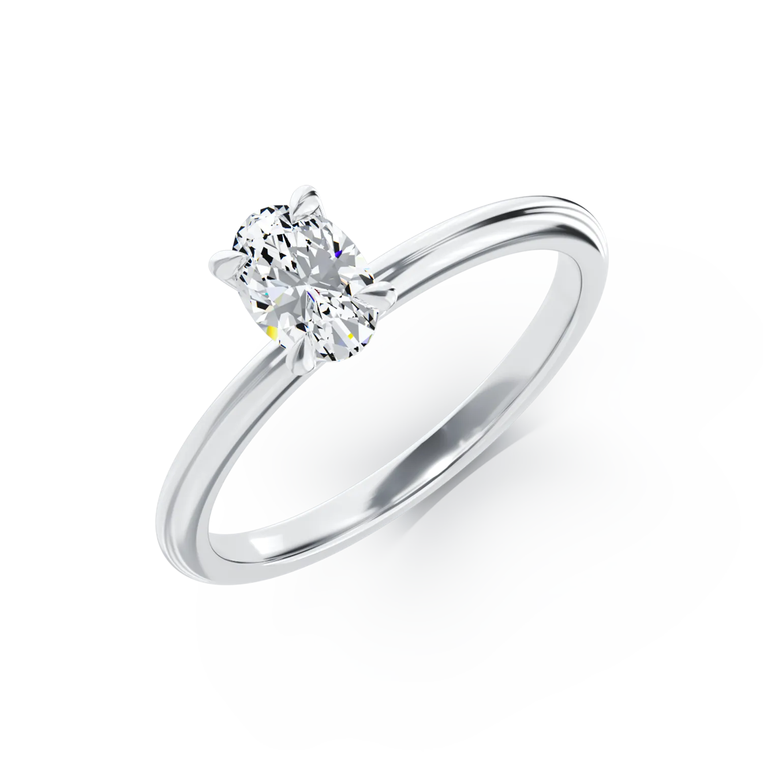 Годежен пръстен от 18K бяло злато с диамант Solitaire 0.3ct