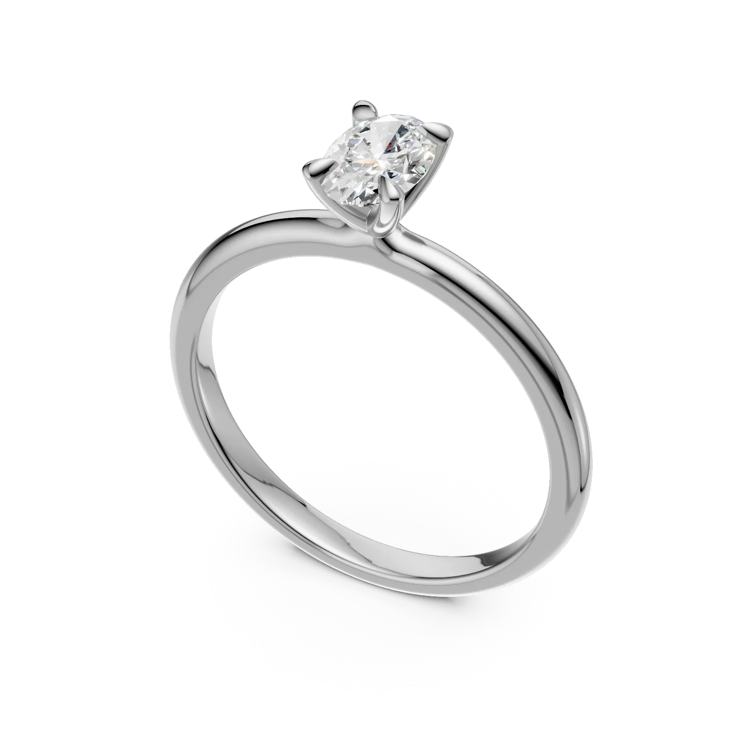 Inel de logodna din aur alb de 18K cu un diamant solitaire de 0.3ct - 1 | YEO