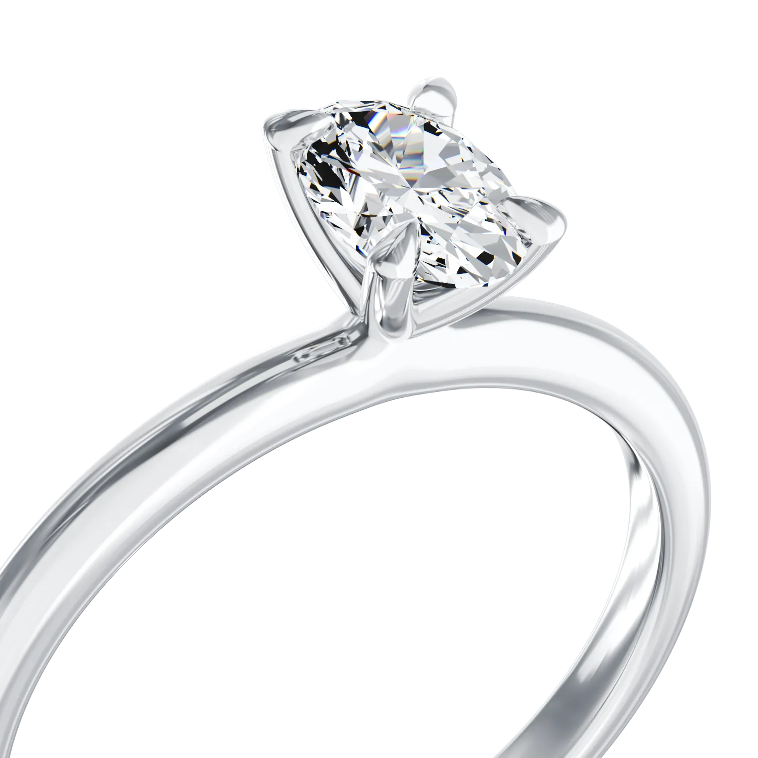 18K white gold engagement ring with diamond of 0.3ct