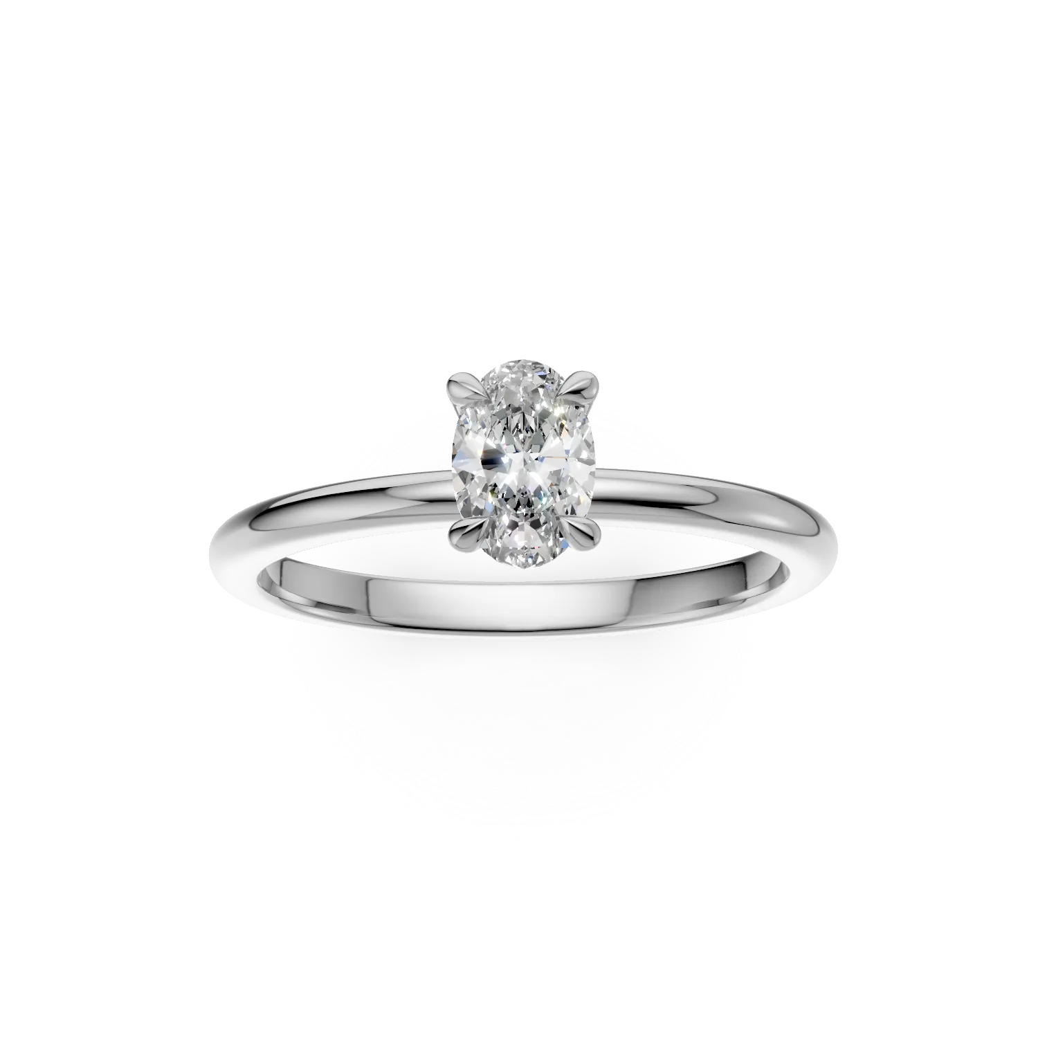 Годежен пръстен от 18K бяло злато с диамант Solitaire 0.3ct