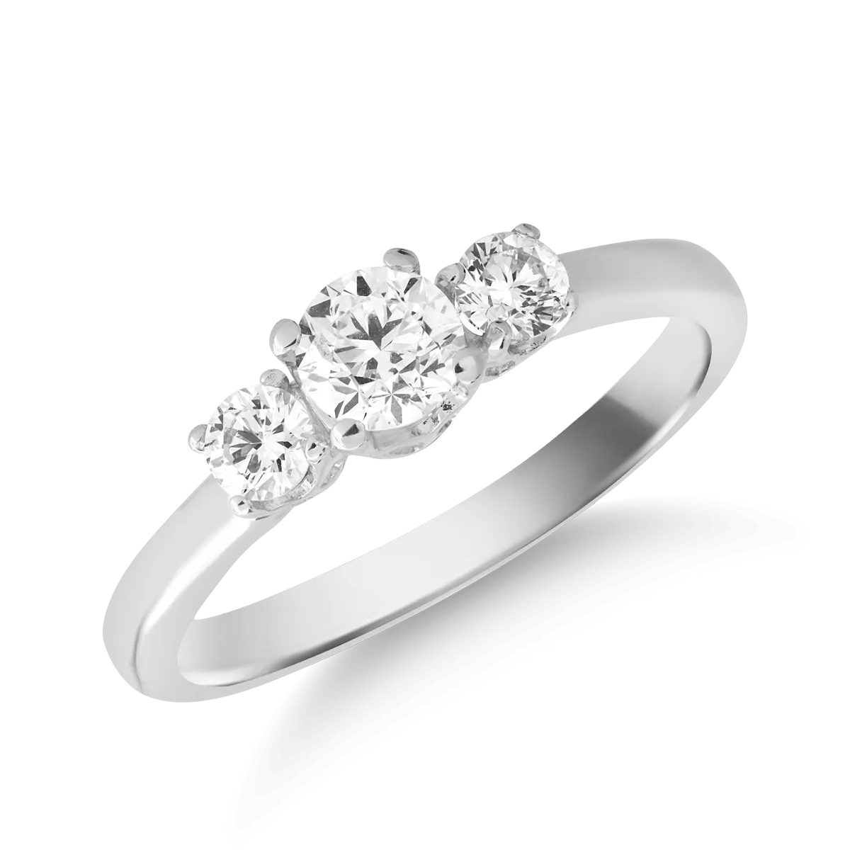 Пръстен от бяло злато 18K с диаманти 0.75ct