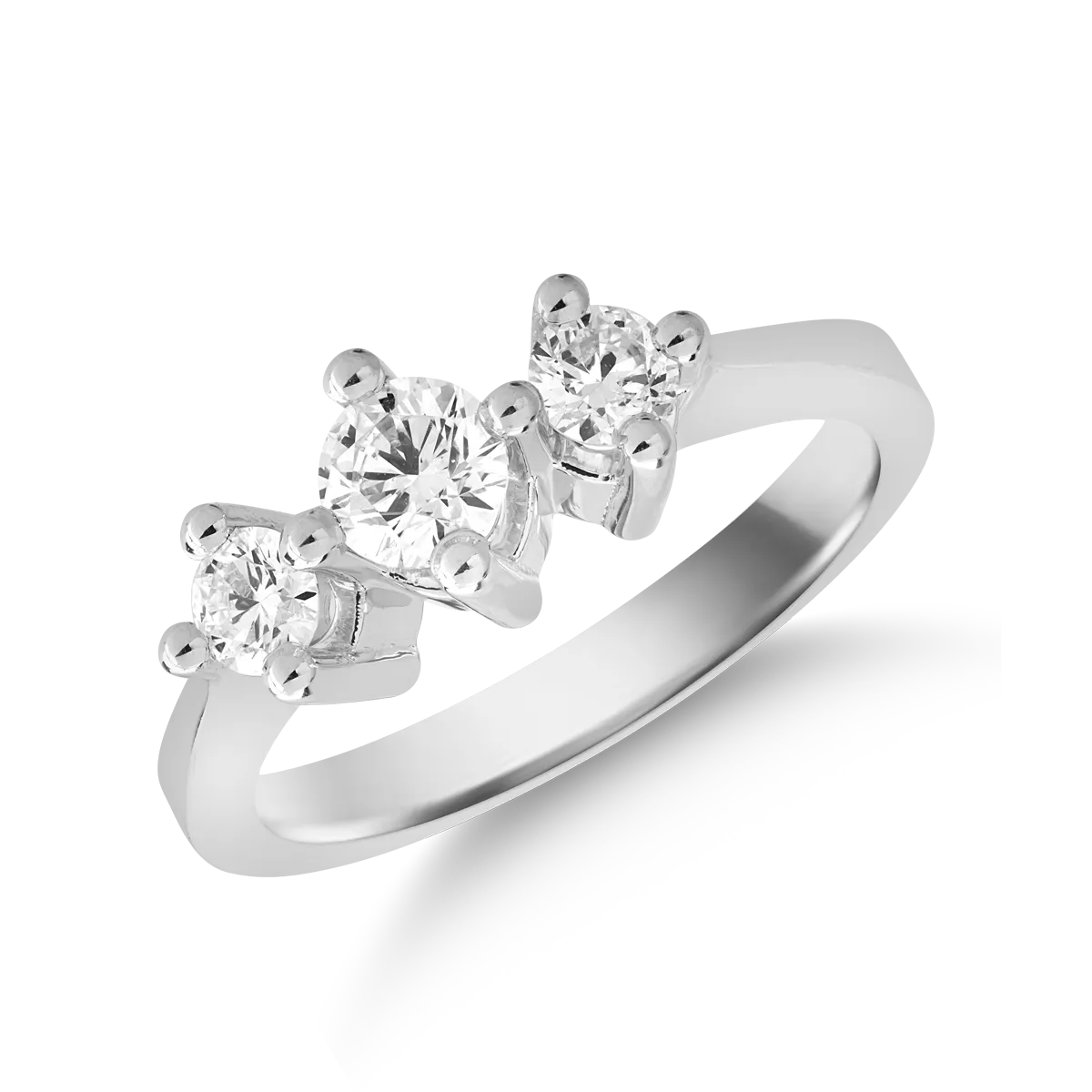 18K white gold ring with 0.67ct diamonds