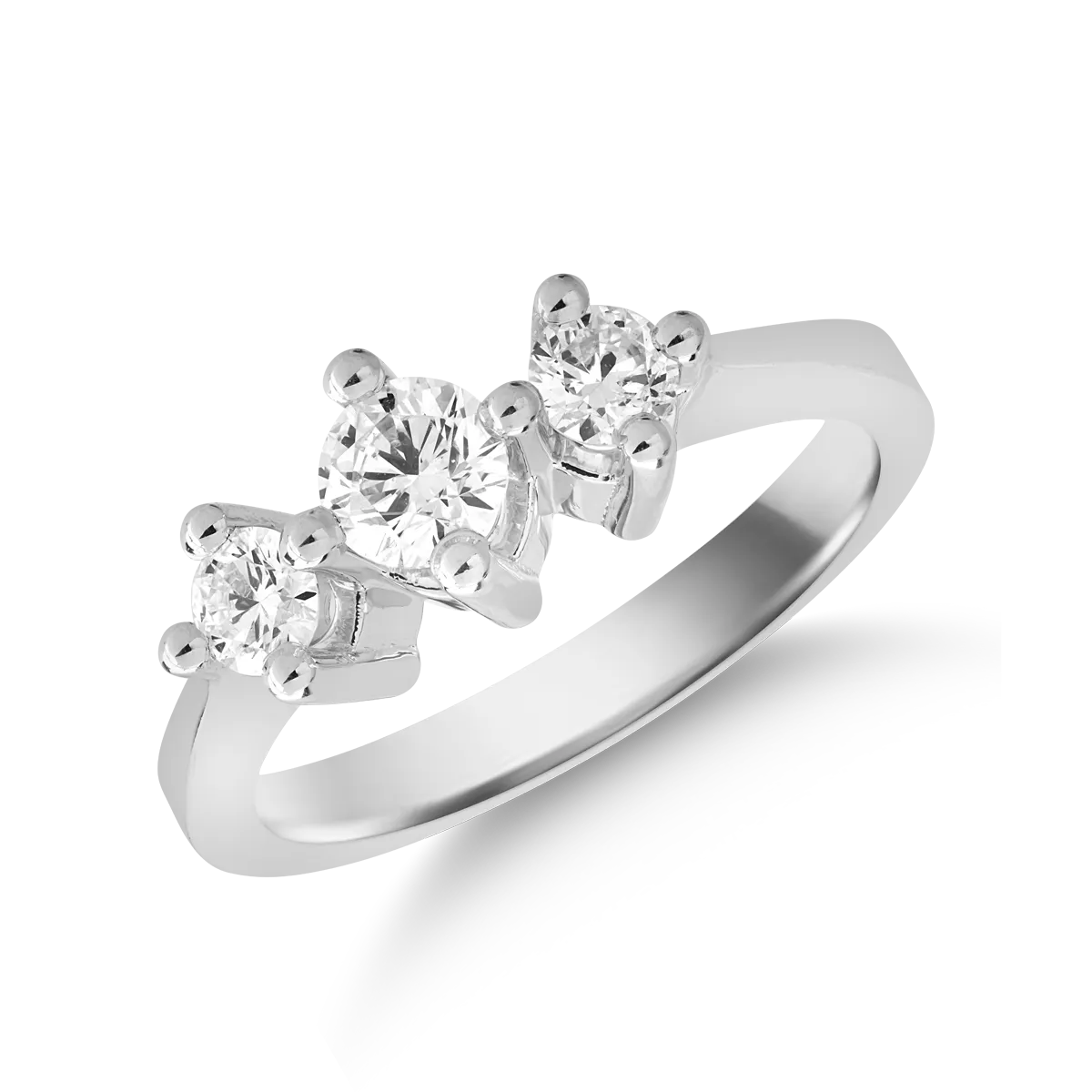 Пръстен от бяло злато 18K с диаманти 0.67ct