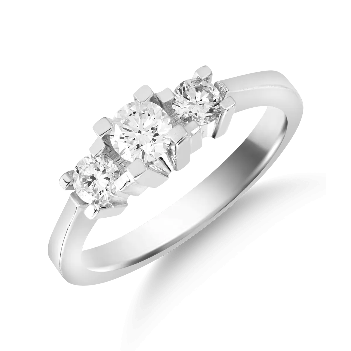 Пръстен от бяло злато 18K с диаманти 0.61ct