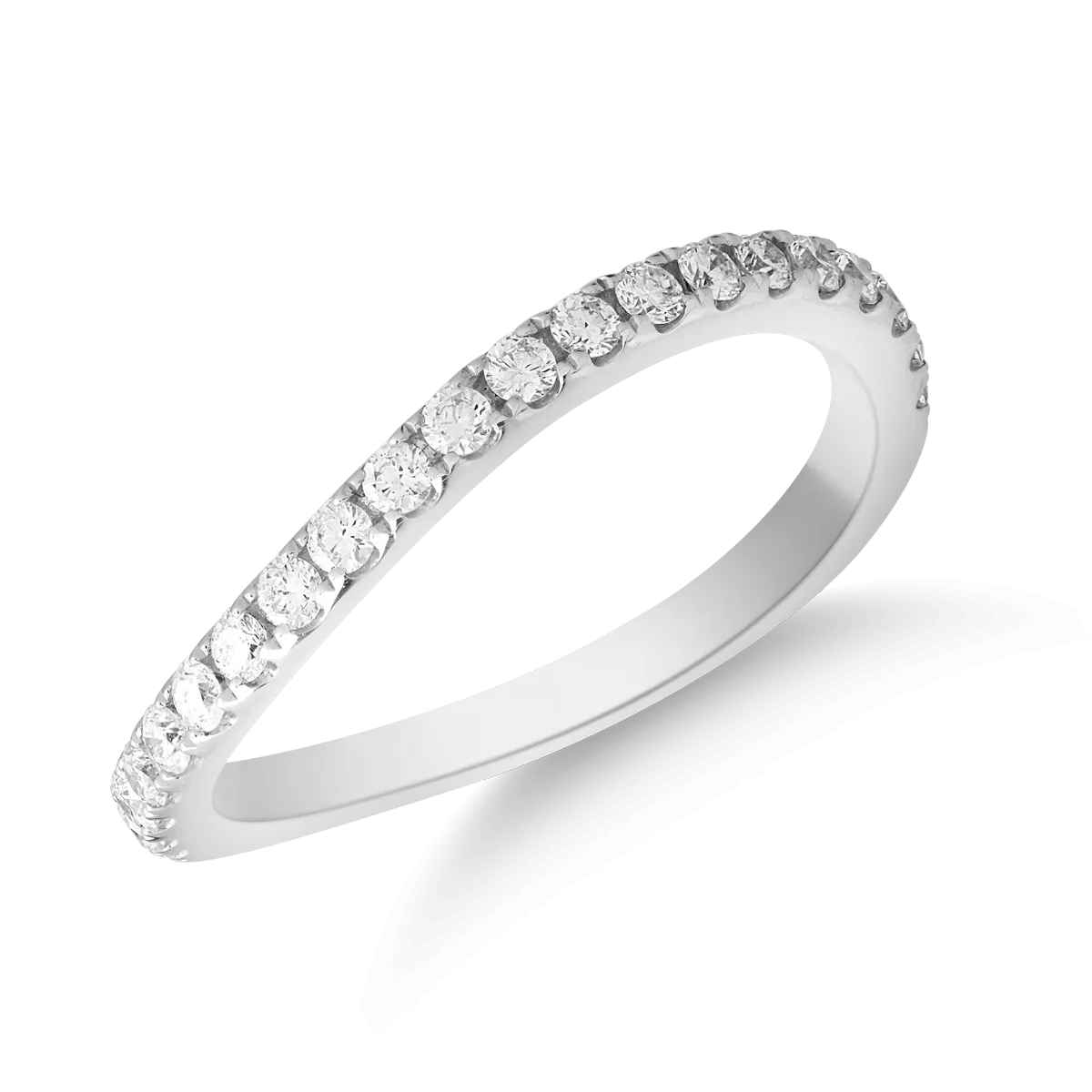 Inel infinity din aur alb cu diamante de 0.37ct