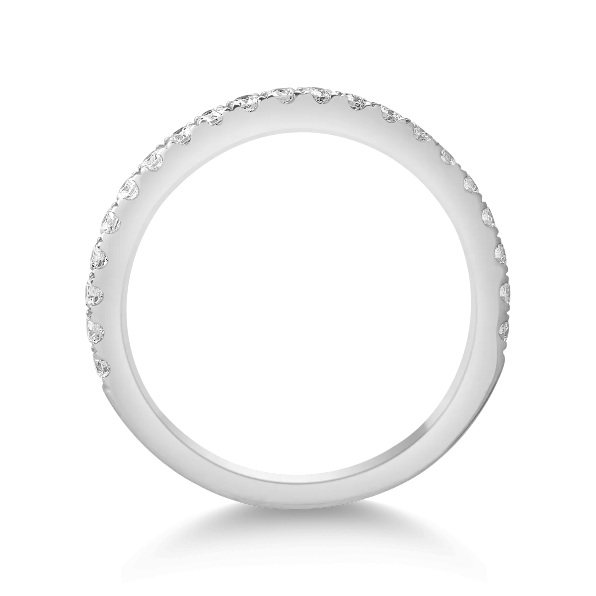 Пръстен със знака на безкрайността от бяло злато 18К с диаманти 0.37гкт