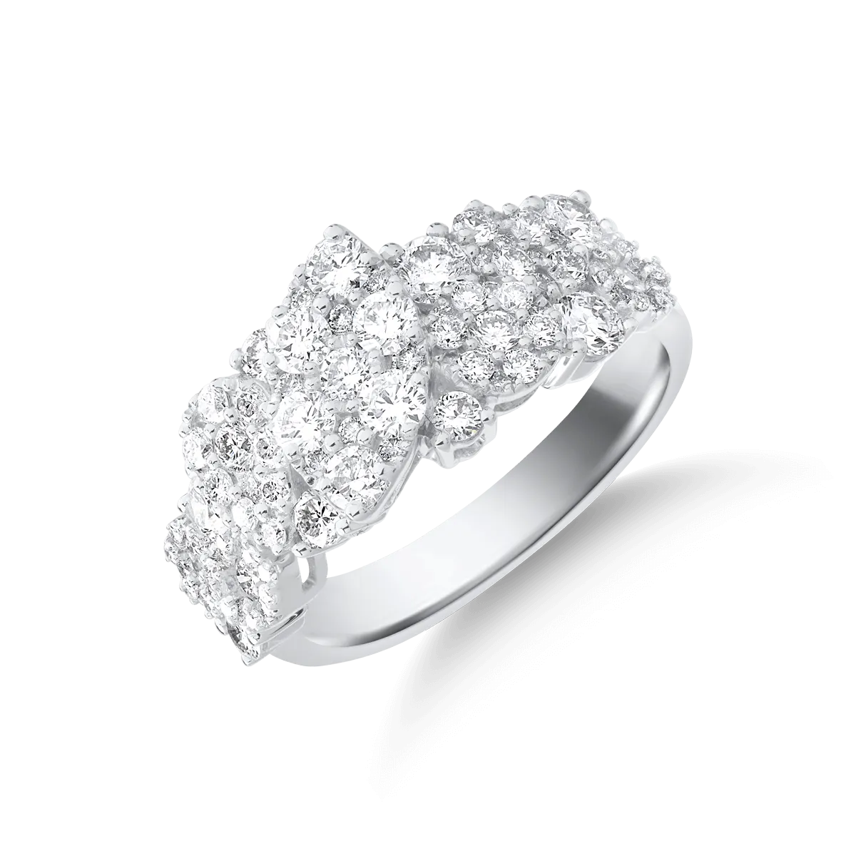 18K white gold ring with diamonds of 1.5ct