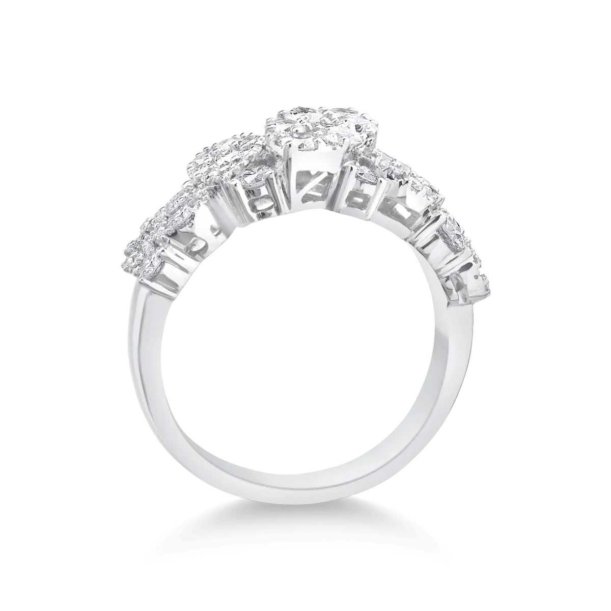 18K white gold ring with diamonds of 1.5ct
