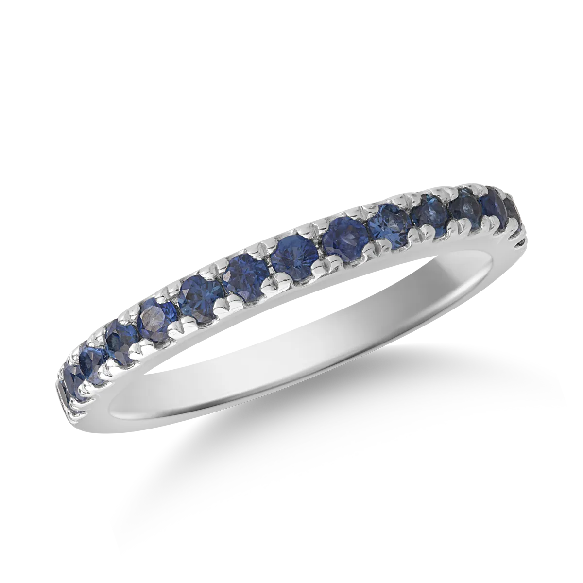 18k fehér arany gyűrű, sapphires 0.42ct és gyémánt 0,35ct