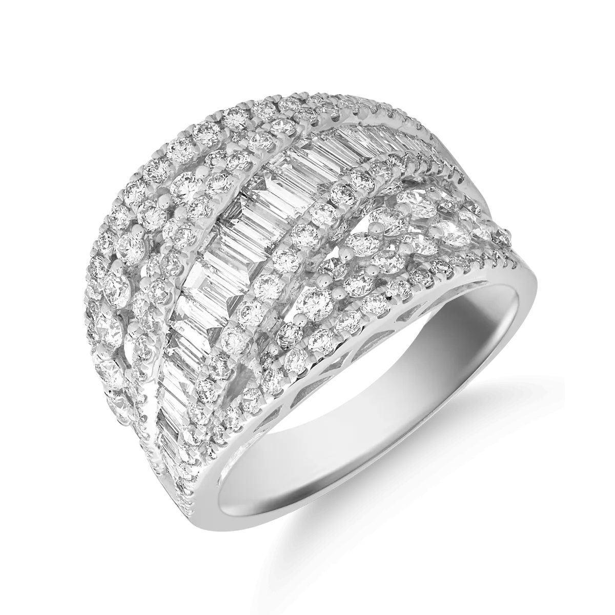 18K white gold ring with diamonds of 2.18ct
