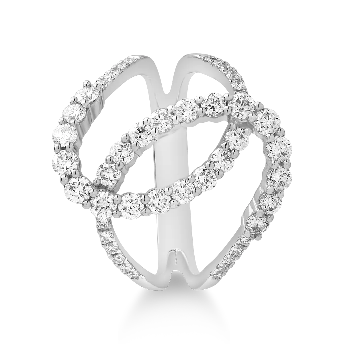 18K white gold ring with 1.05ct diamonds