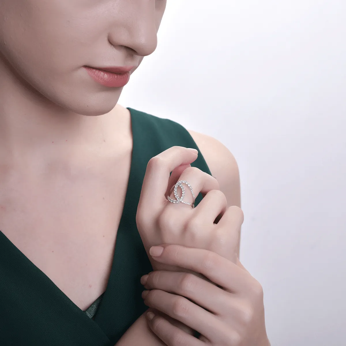 Inel din aur alb cu diamante de 1.05ct