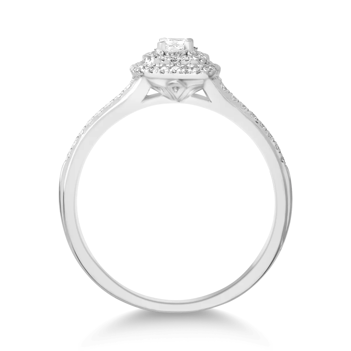 Gyűrű 18K-os fehér aranyból 0.09ct gyémánttal és 0.16ct gyémánttal