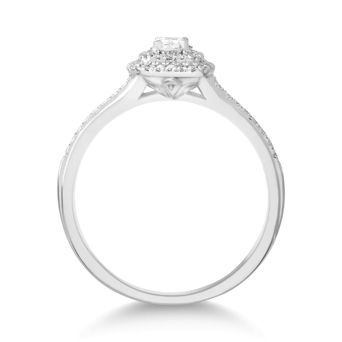 18K white gold ring with 0.08ct diamond and 0.16ct diamonds