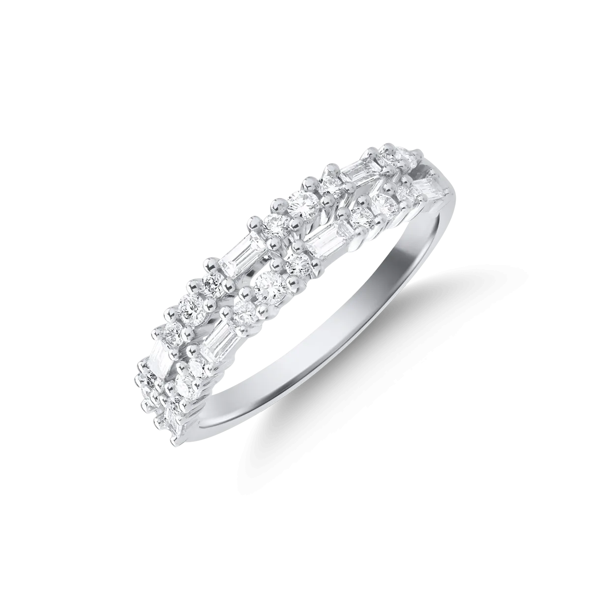Inel din aur alb de 18K cu diamante de 0.48ct