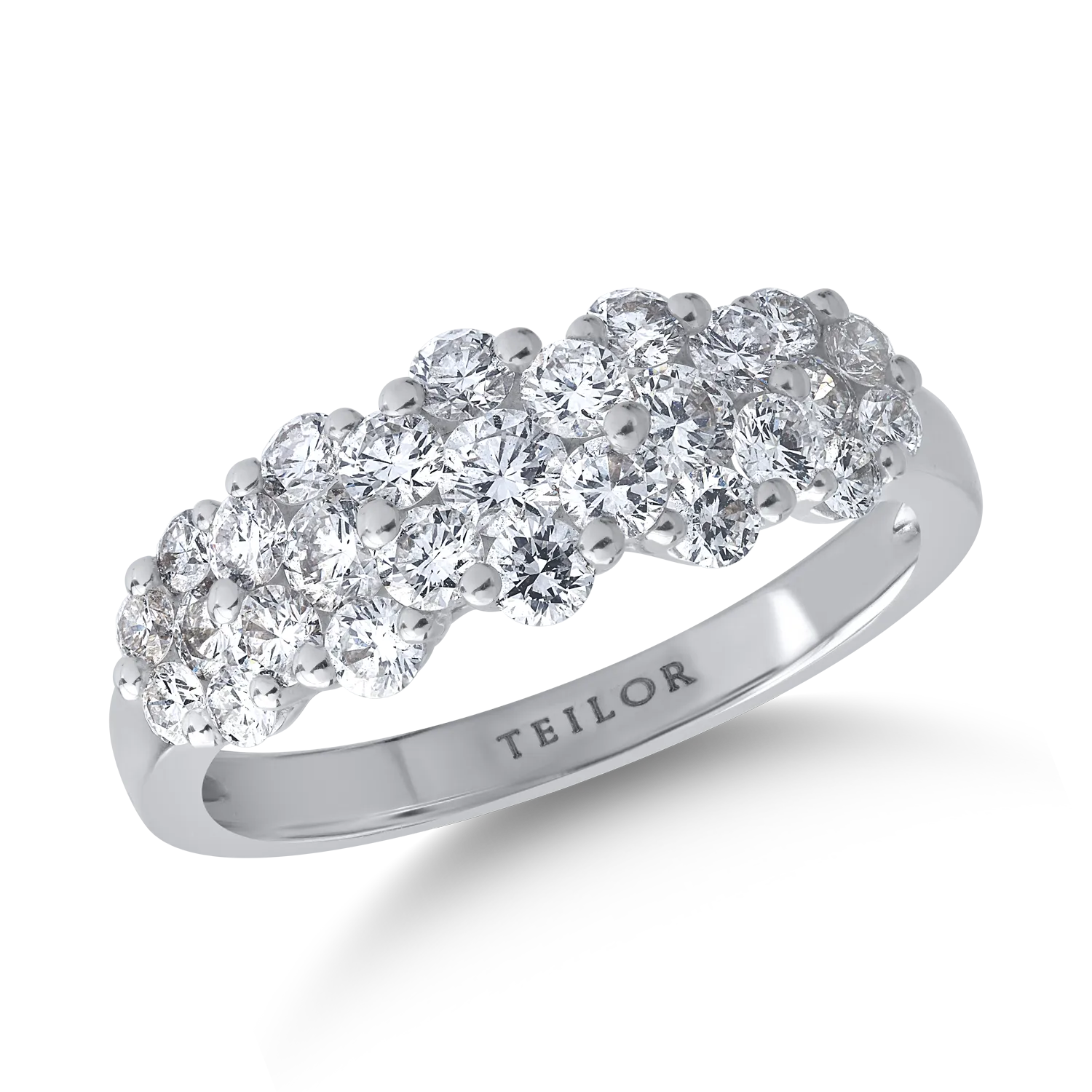 18K fehérarany gyűrű 1.24ct gyémántokkal