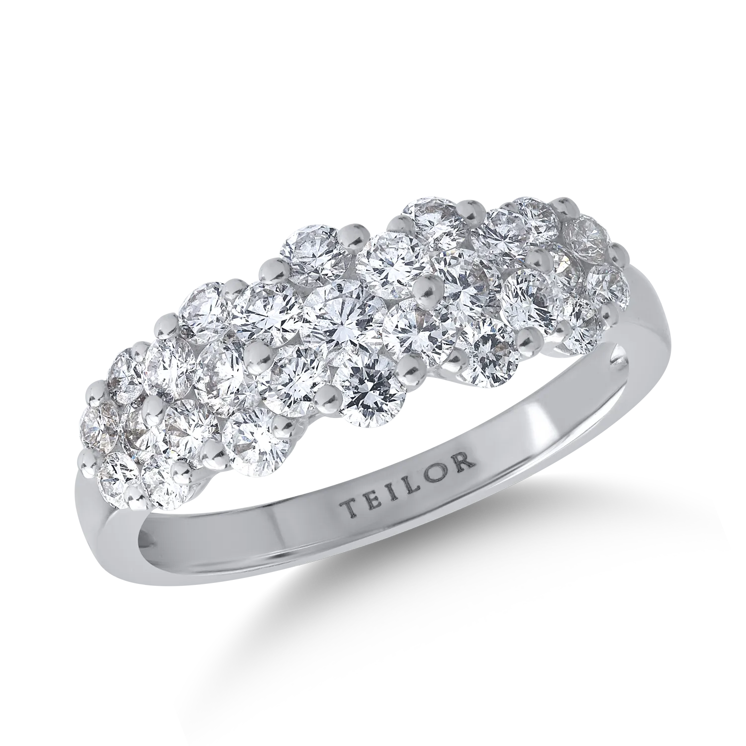 Teilor Inel din aur alb cu diamante de 1.24ct