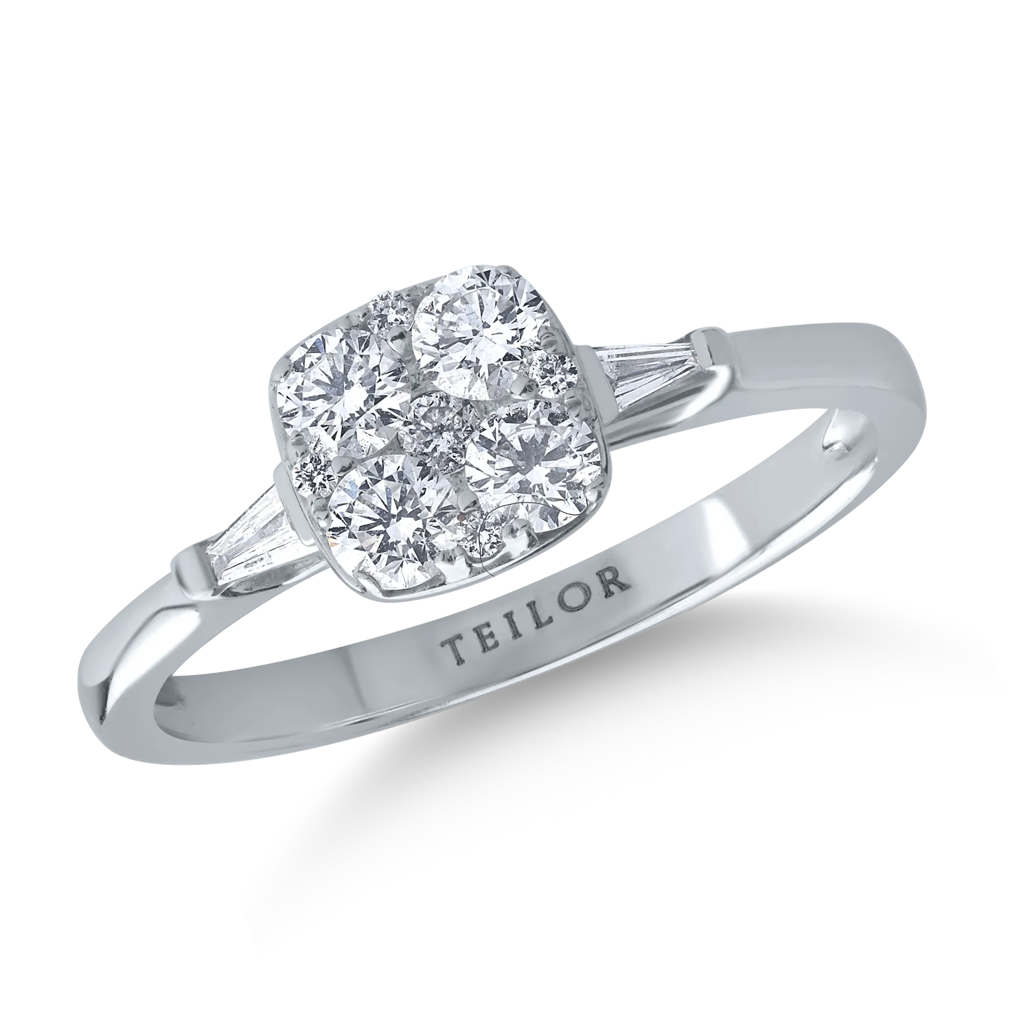 Teilor Inel din aur alb cu diamante de 0.51ct