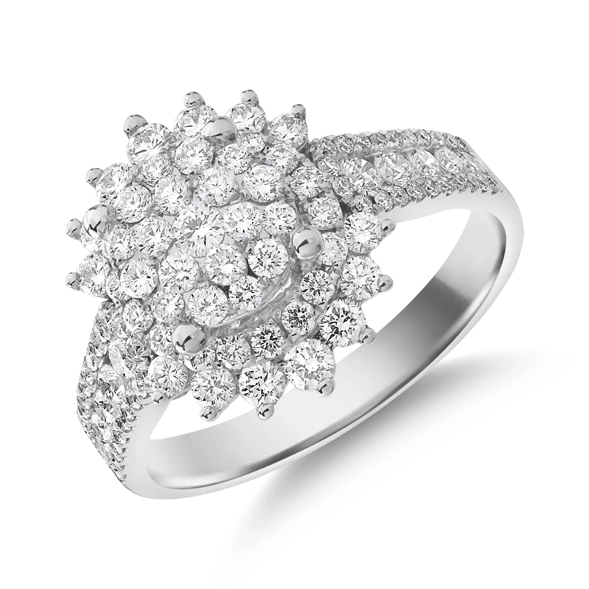 18K white gold ring with diamonds of 0.62ct