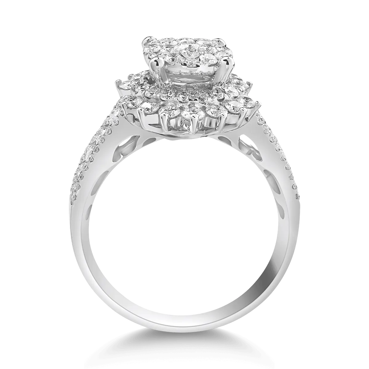 18K white gold ring with diamonds of 0.62ct
