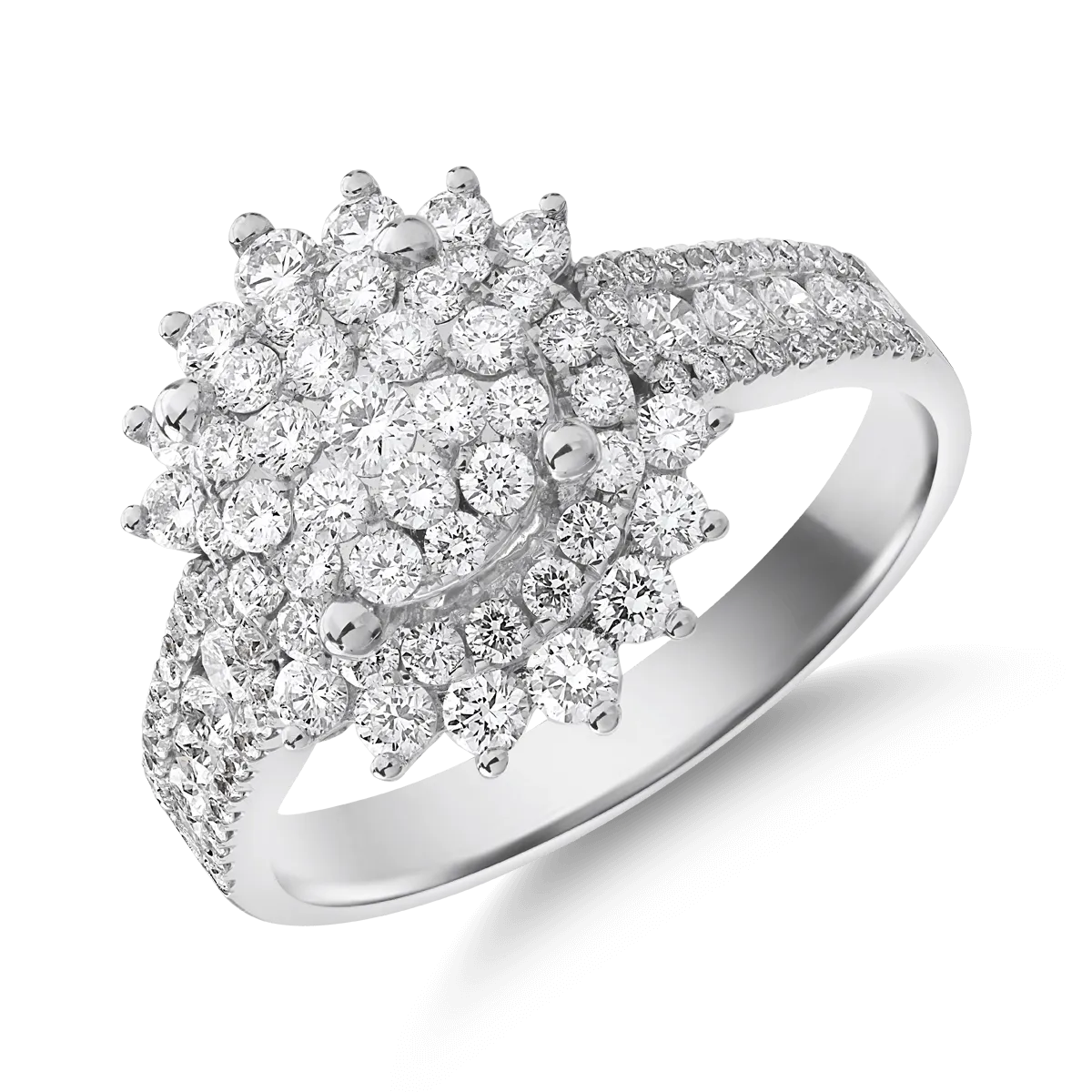 Teilor Inel din aur alb cu diamante de 0.62ct