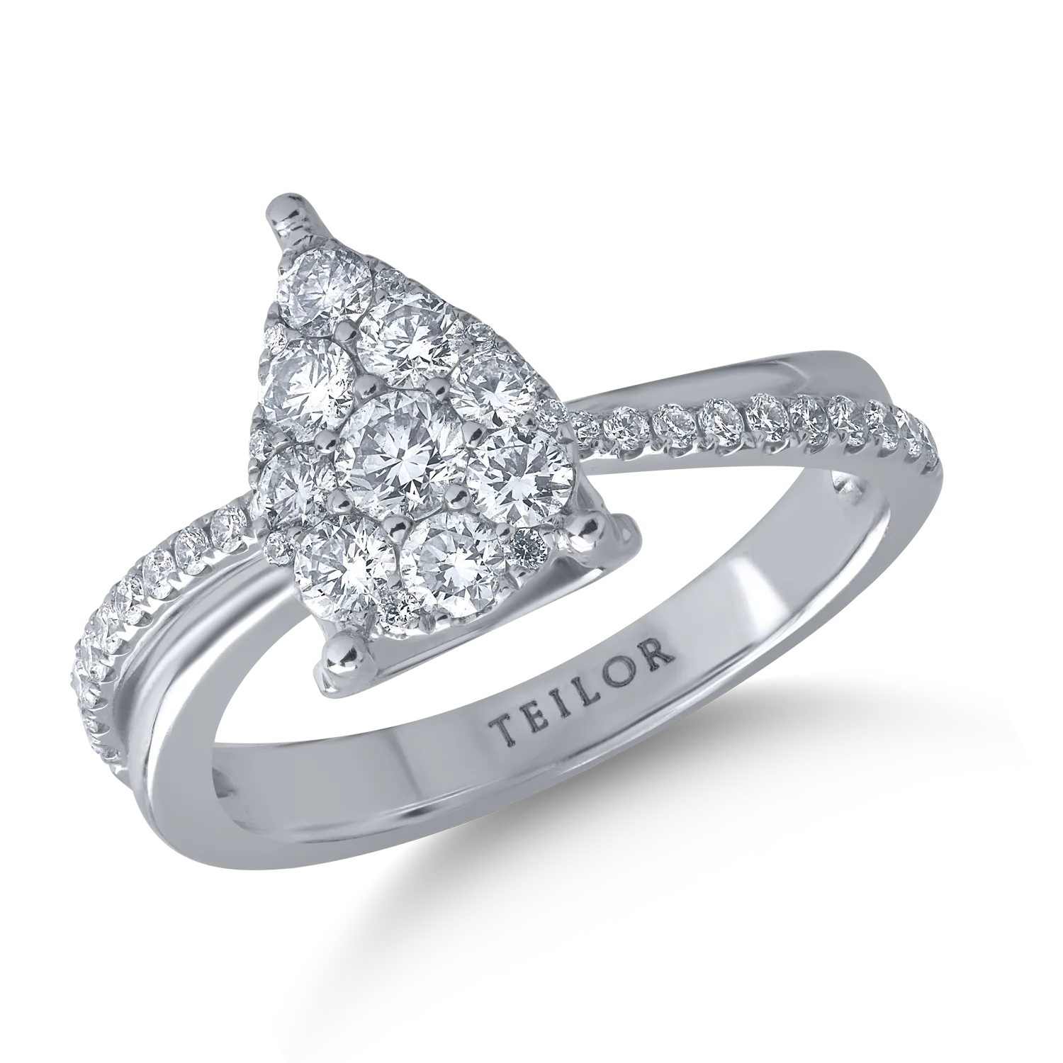 18K white gold ring with 0.63ct diamonds