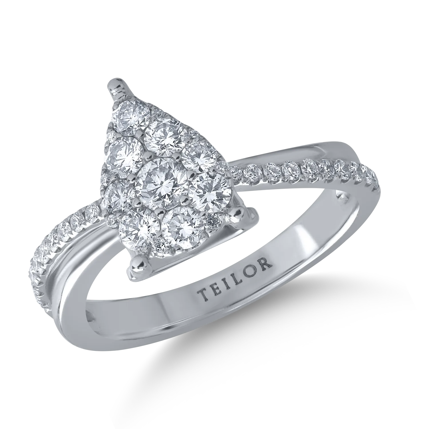 Inel din aur alb cu diamante de 0.63ct