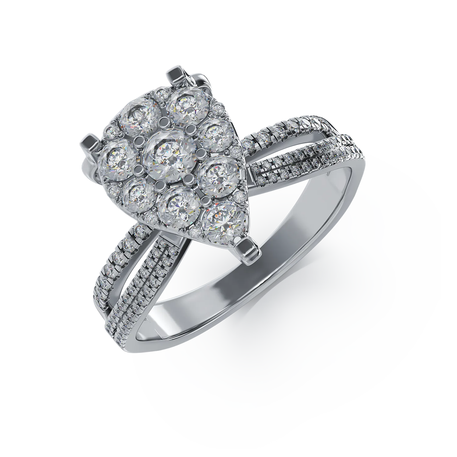 18K white gold engagement ring with 0.75ct diamonds