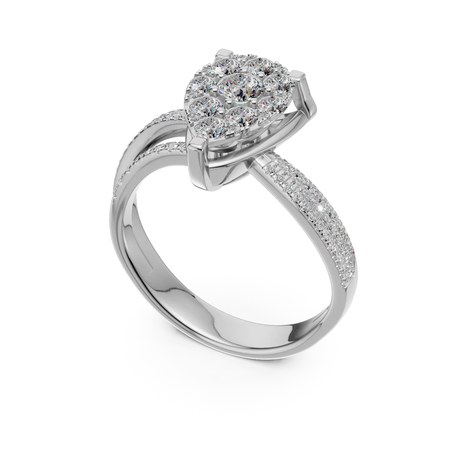 18K white gold engagement ring with 0.75ct diamonds
