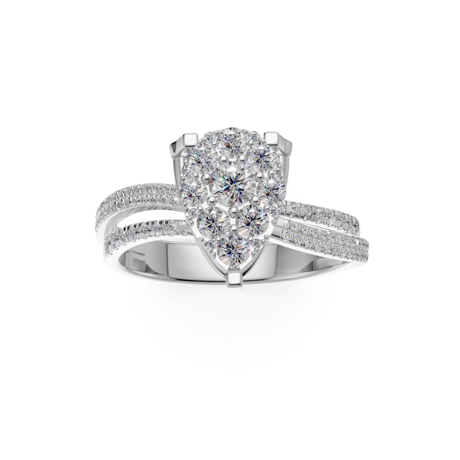 18K white gold engagement ring with 0.75ct diamonds