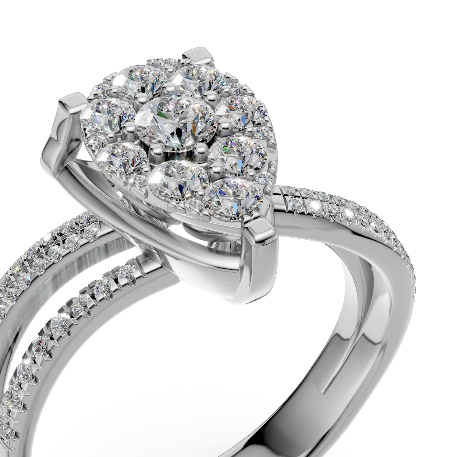 18K white gold engagement ring with 0.75ct diamonds