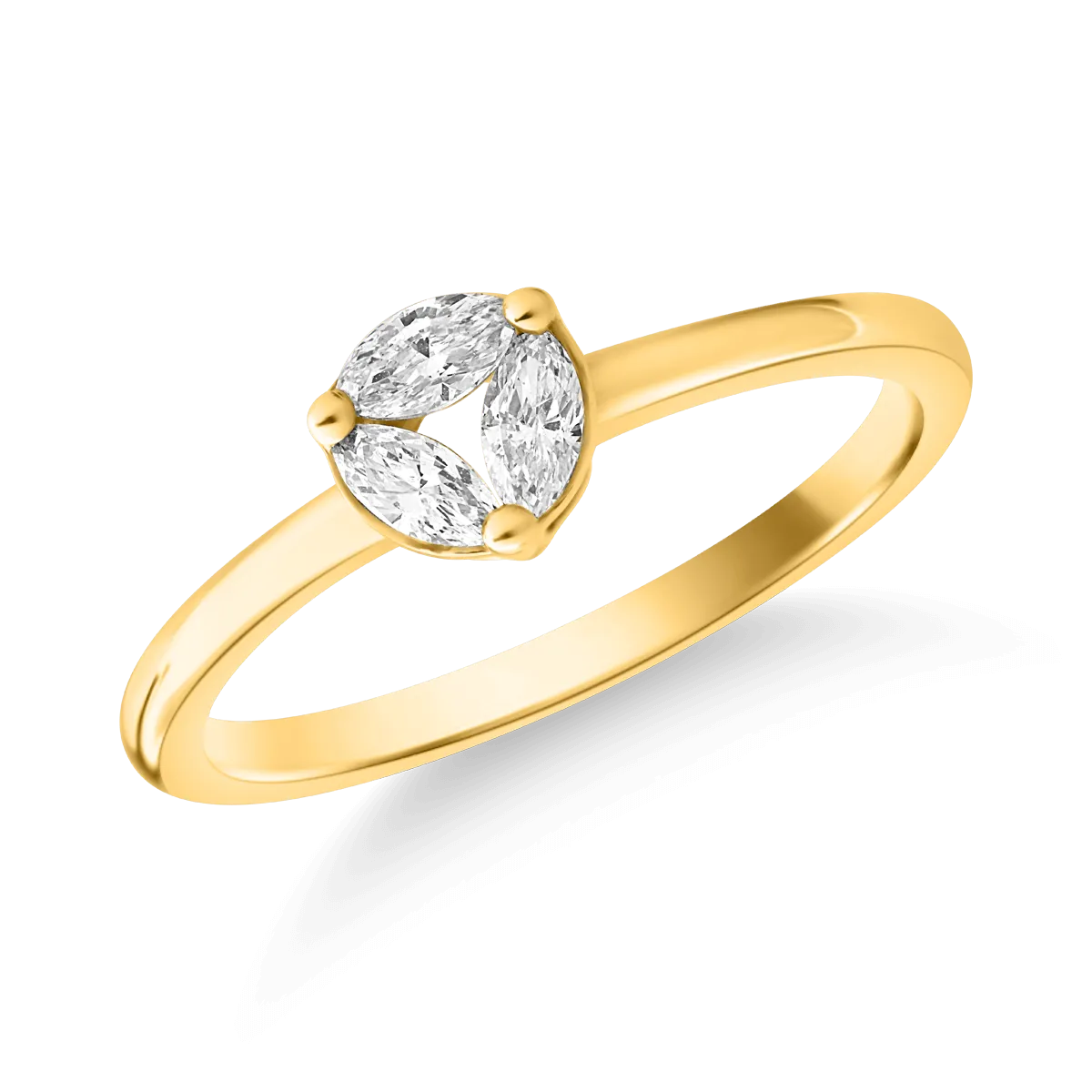 18K yellow gold ring with 0.201ct diamonds