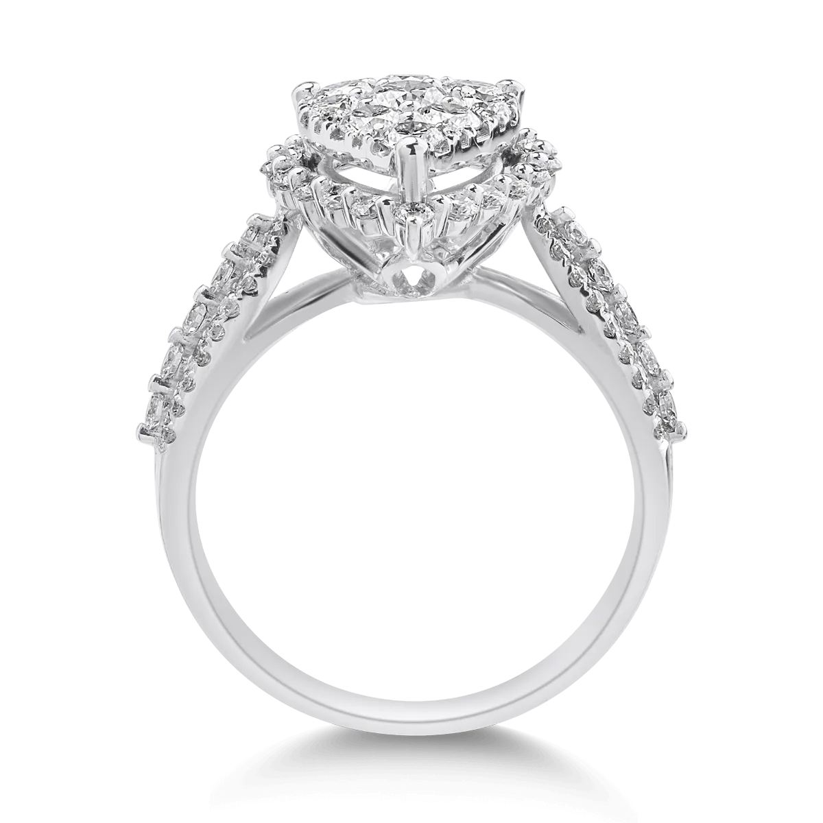 18K white gold ring with 1.1ct diamonds