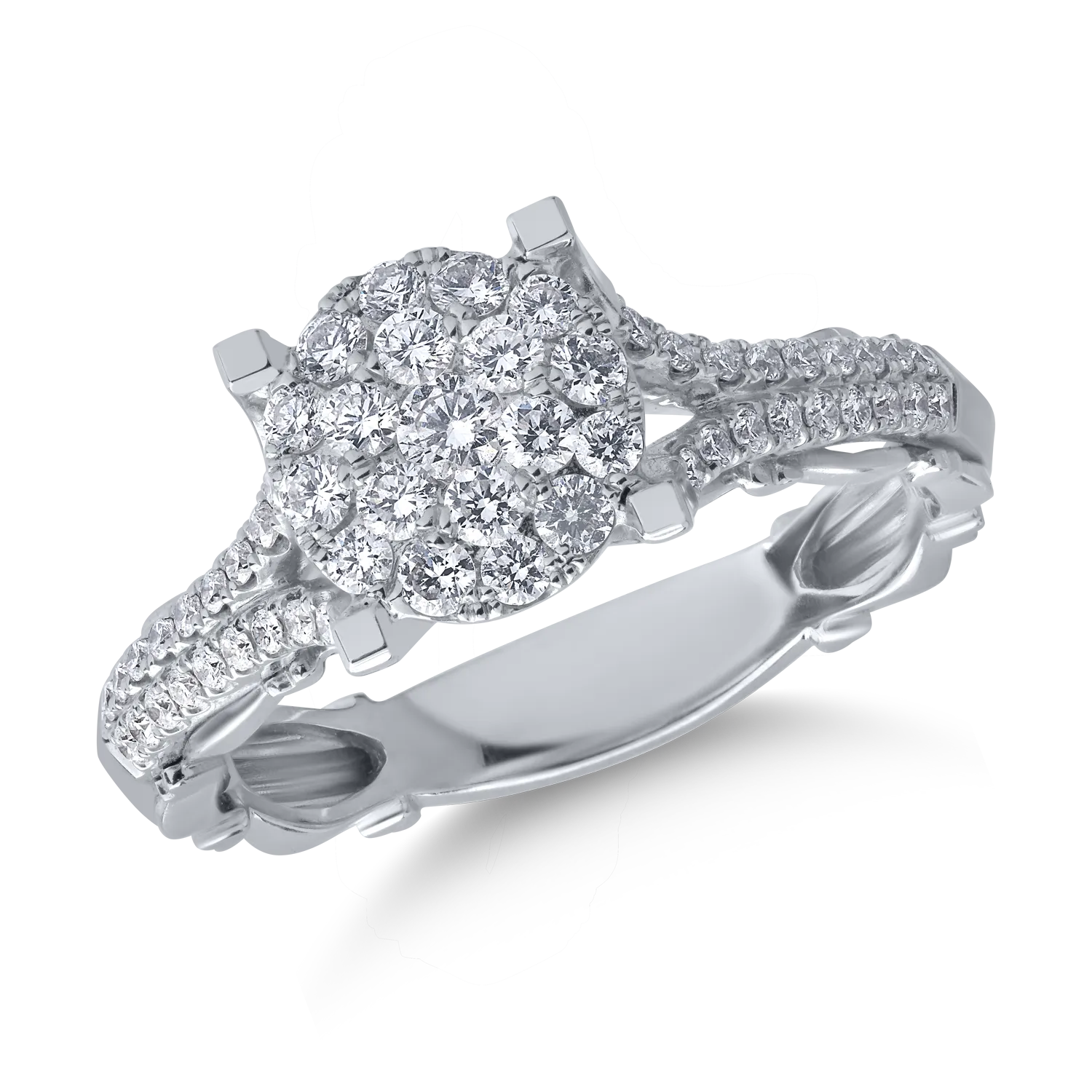 18K white gold ring with 0.51ct diamonds