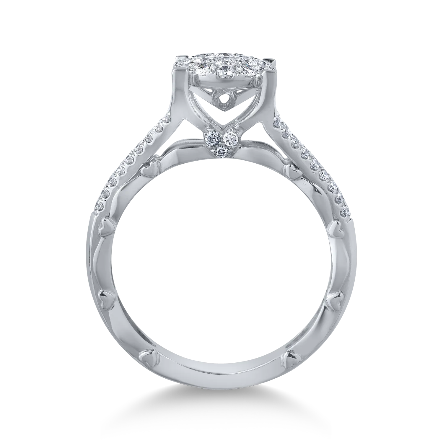 18K white gold ring with 0.51ct diamonds