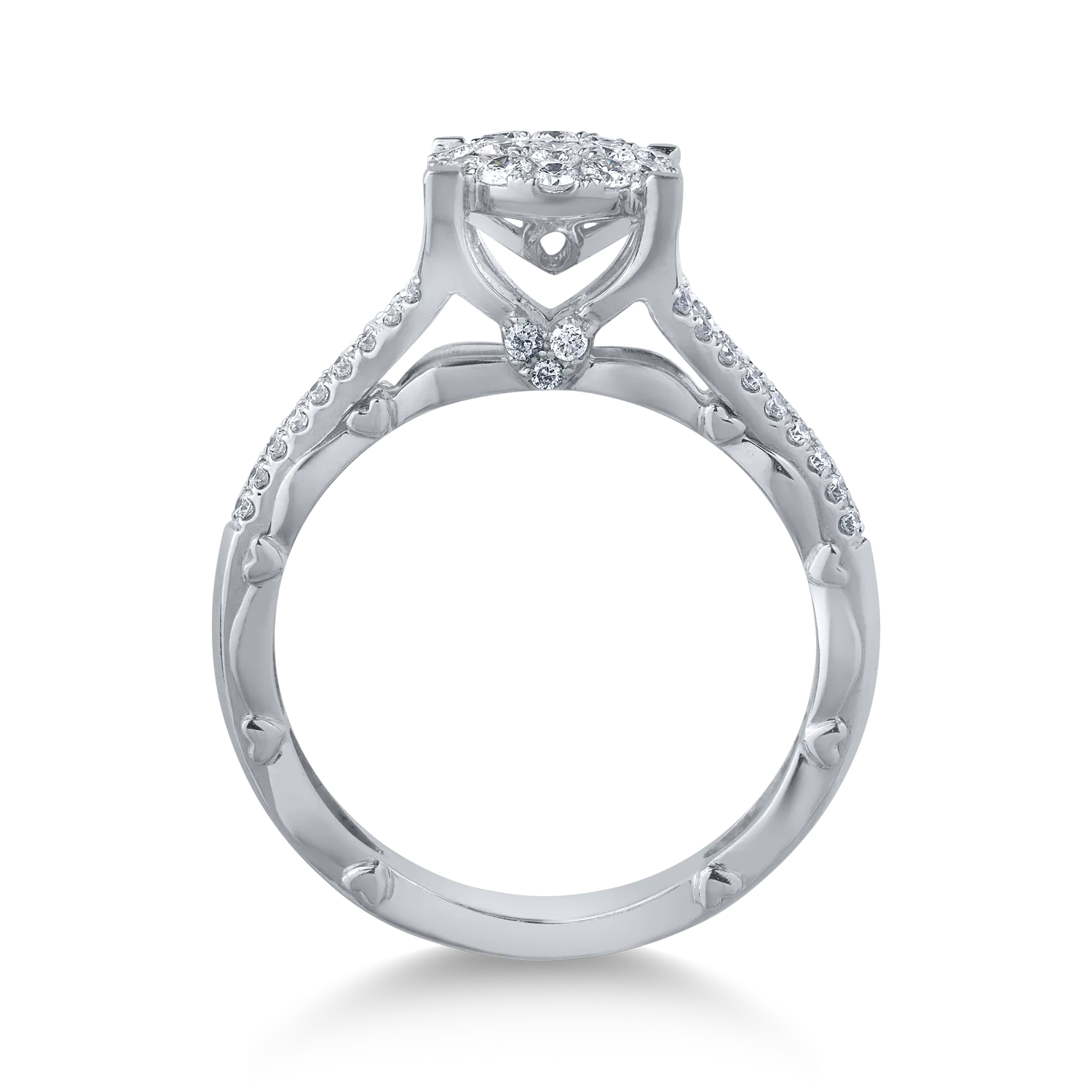 18K fehérarany gyűrű 0.51ct gyémántokkal
