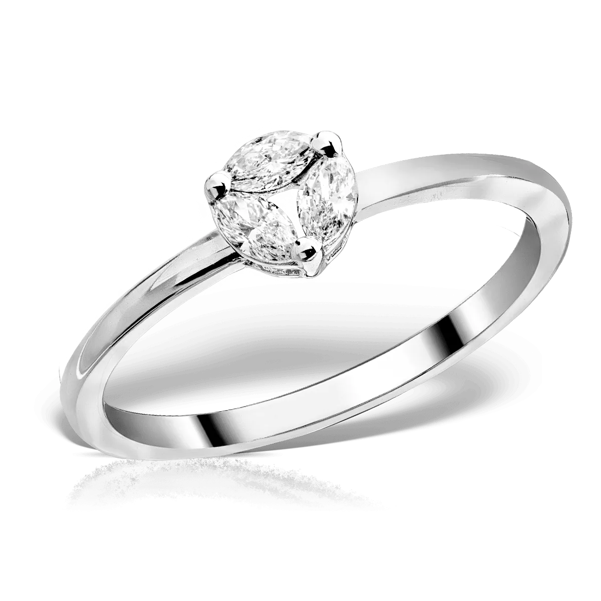 18K white gold ring with 0.193ct diamonds