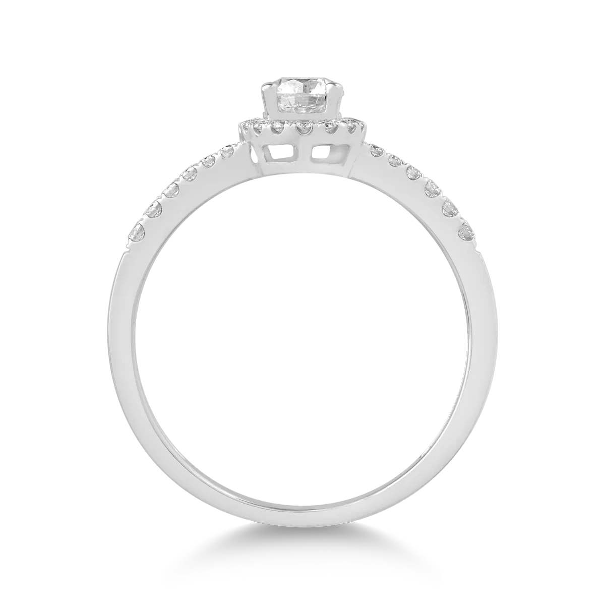 Inel din aur alb de 18K cu diamante de 0.48ct