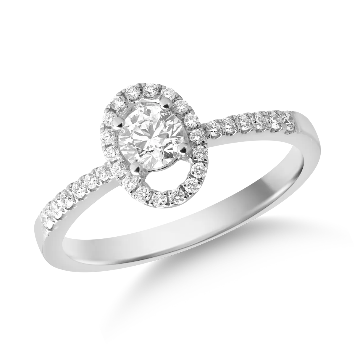 Inel din aur alb cu diamante de 0.48ct