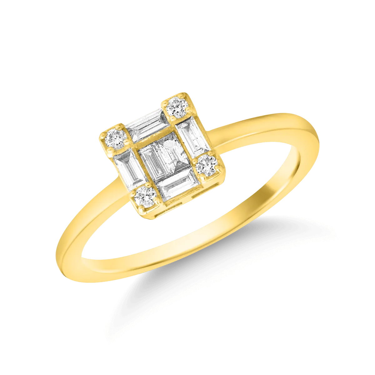 18K yellow gold ring with 0.295ct diamonds