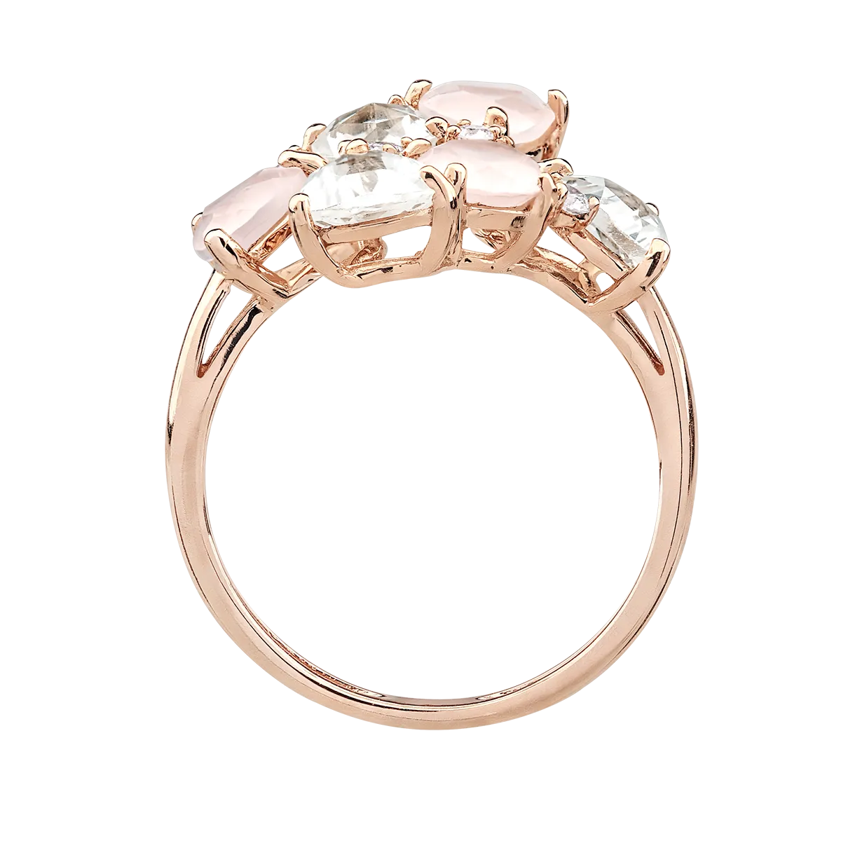 Rose gold ring with 2.18ct precious and semi-precious stones