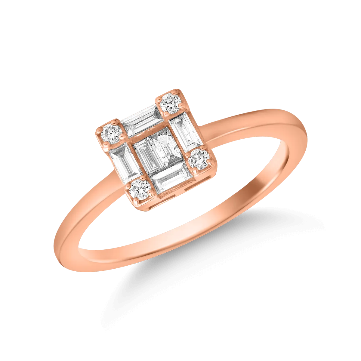 18K rose gold ring with 0.276ct diamonds