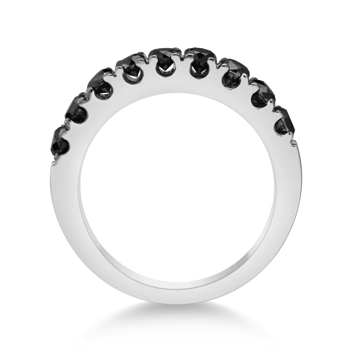 Inel din aur alb cu diamante negre de 0.85ct